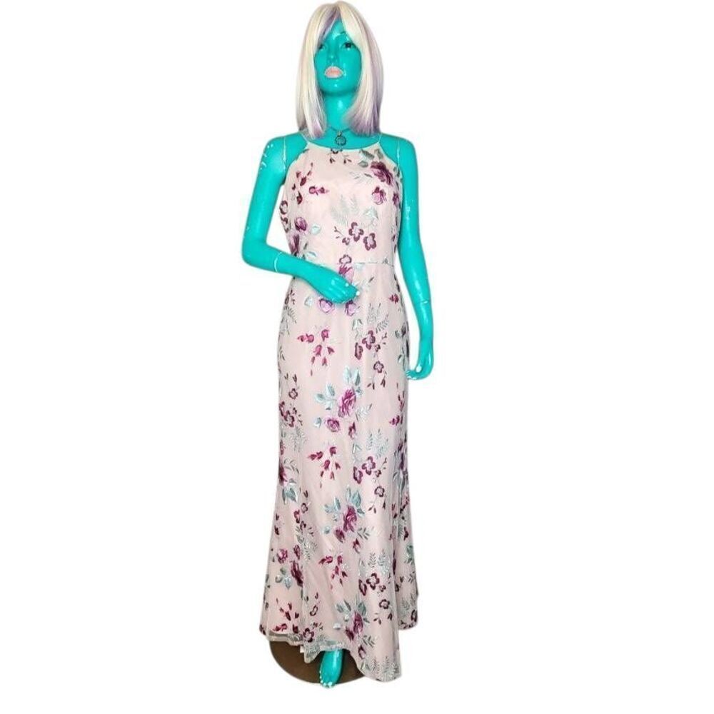 Jenny Yoo Women's Claire Floral Embroidered Maxi Dress Gown Size 10